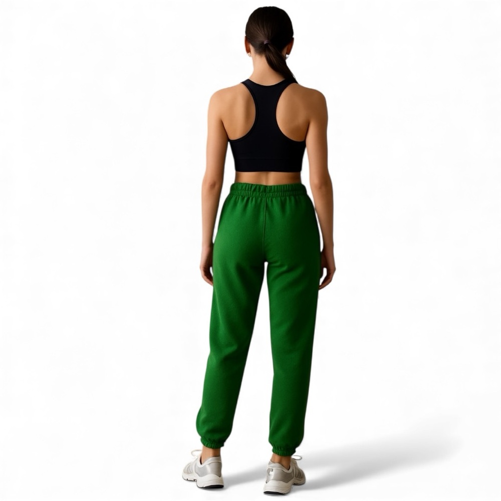 Aritzia TNA Cozy Fleece Boyfriend Sweatpants Green Loungewear Joggers S Winter - Picture 4 of 11